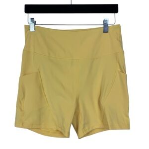 🥑5/$25 IG IN GOOD STATE butter yellow pocket biker shorts sz L